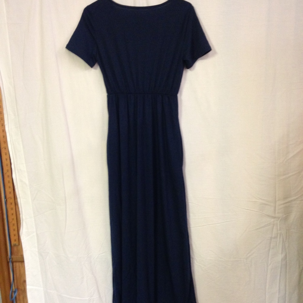 Women’s Short-Sleeve Solid Maxi Dress S - Picture 3 of 4
